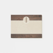 Country Wood & Brown Kraft Rustic Monogram Initial Post-it Klebezettel (Vorderseite)