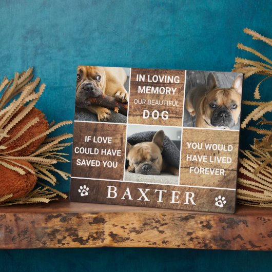 Country Wood Foto Collage Memorial Pet Keepake Fotoplatte (Seite)