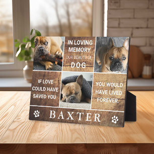 Country Wood Foto Collage Memorial Pet Keepake Fotoplatte