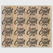 Country Wood frohe Weihnachten Christliche religiö Geschenkpapier (Flach)