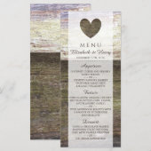 Country Wood Heart Menü Menükarte (Vorne/Hinten)