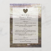 Country Wood Heart Menü Menükarte (Vorderseite)