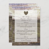 Country Wood Heart Menü Menükarte (Vorne/Hinten)