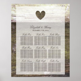 Country Wood Heart Seekarte Poster