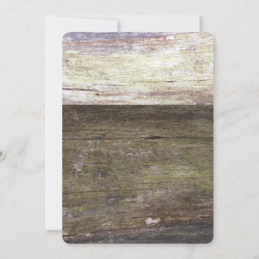 Country Wood Heart Wedding Einladung (Rückseite)