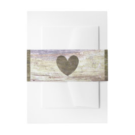Country Wood Heart Wedding Einladungsbanderole
