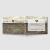 Country Wood Heart Wedding Gästebuch (Voll)