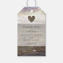 Country Wood Heart Wedding Geschenkanhänger