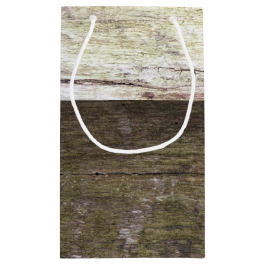 Country Wood Heart Wedding Kleine Geschenktüte (Rückseite)