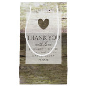 Country Wood Heart Wedding Kleine Geschenktüte (Vorderseite)