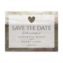 Country Wood Heart Wedding retten das Datum