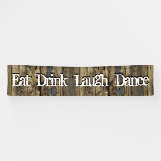 Country Wood Lights Eat Drink Laugh Tance Banner (Horizontal)