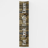 Country Wood Lights Eat Drink Laugh Tance Banner (Vertikal)