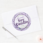 Country Wood Lila Lavender Soy Candle Labels Runder Aufkleber (Umschlag)