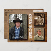 Country Wood Open House Einladungspostkarte (Vorne/Hinten)