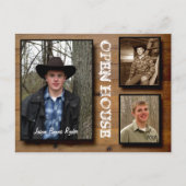 Country Wood Open House Einladungspostkarte (Vorderseite)