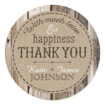 Country Wood Planks Rustikaler Dank für Ihr Hochze