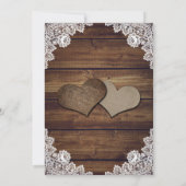 Country Wood String Lights Burlap Lace Wedding Save The Date (Rückseite)
