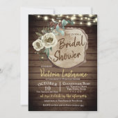 Country Wood Tree Slice rustikale String Lights Einladung (Vorderseite)