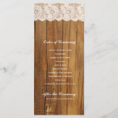 Country Wood Vintag Lace Wedding Programm (Rückseite)