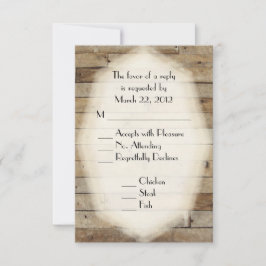 Country Wood Wedding Menü RSVP Karte