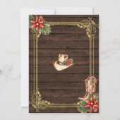 Country Wood Western Weihnachtsfeiertag Hoedown Einladung (Rückseite)