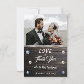 Country Wood White Pearls & Lace Dankeschön Karte (Vorderseite)