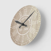 Country Wood White Roman Numerus Familienname Runde Wanduhr (Winkel)
