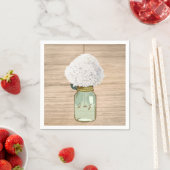 Country Wooden Rustic Mason Jar Hydrangea Serviette (Beispiel)