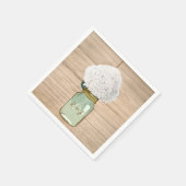 Country Wooden Rustic Mason Jar Hydrangea Serviette (Ecke)