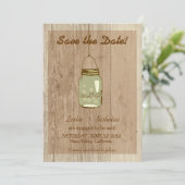 Country Wooden Rustic Mason Jar Save the Date (Stehend Vorderseite)