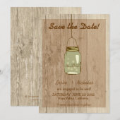 Country Wooden Rustic Mason Jar Save the Date (Vorne/Hinten)