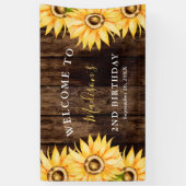 Country Yellow Sonnenblume Geburtstagsparty Begrüß Banner (Vertikal)