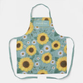 Country Yellow Sunflower Monogram Name Schürze (Vorderseite)