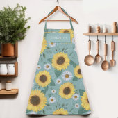 Country Yellow Sunflower Monogram Name Schürze