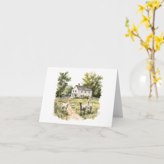 Country-Zuhause mit Sheep BLANK Karte (Gelbe Blume)