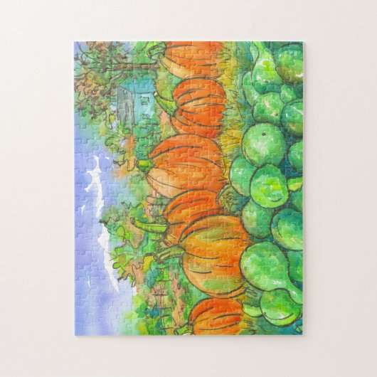 Country Zuhause Pumpkin Patch Herbstsaison Puzzle (Vertikal)