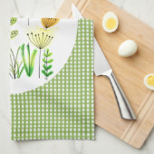 Country Zuhause-Stil Gingham und Wildblume Küche Geschirrtuch (Viertel Falte)