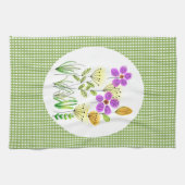 Country Zuhause-Stil Gingham und Wildblume Küche Geschirrtuch (Horizontal)