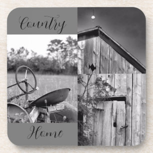 "Country Zuhause" Traktor Barn Collage Getränkeuntersetzer