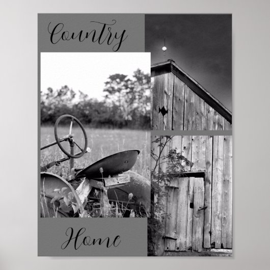 "Country Zuhause" Traktor Barn Collage Poster (Vorne)