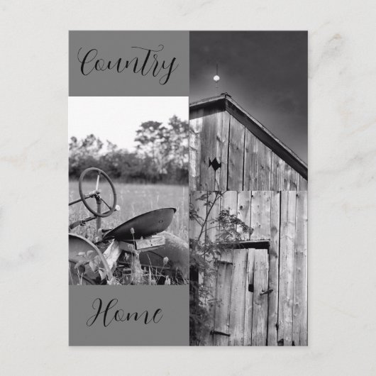"Country Zuhause" Traktor Barn Collage Postkarte (Vorderseite)