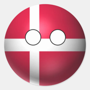 Countryball Dänemark - neutraler Ausdruck Runder Aufkleber
