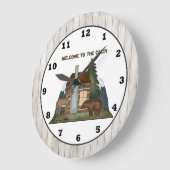 Countryhütte-Uhr Große Wanduhr (Angle)