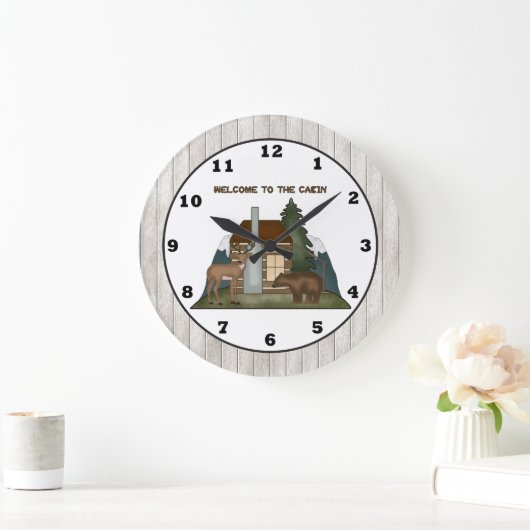 Countryhütte-Uhr Große Wanduhr (Zuhause)