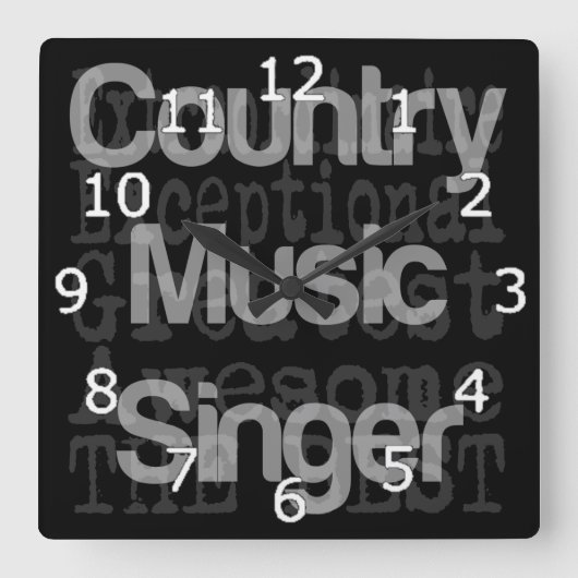 Countrymusik-Sänger Extraordinaire Quadratische Wanduhr (Vorderseite)