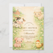 Countryside Barnyard Baby Shower Einladung (Vorderseite)