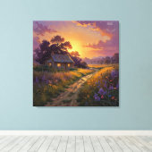 Countryside Glow - Painterly Style Landscape Leinwanddruck (Insitu (Holzboden))