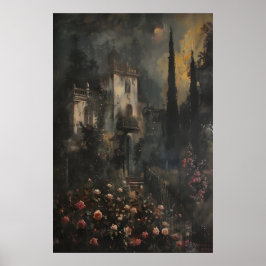 Countryside Manor Estate Cottage Landscape Poster