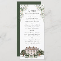 Countryside Manor Wedding Menu
